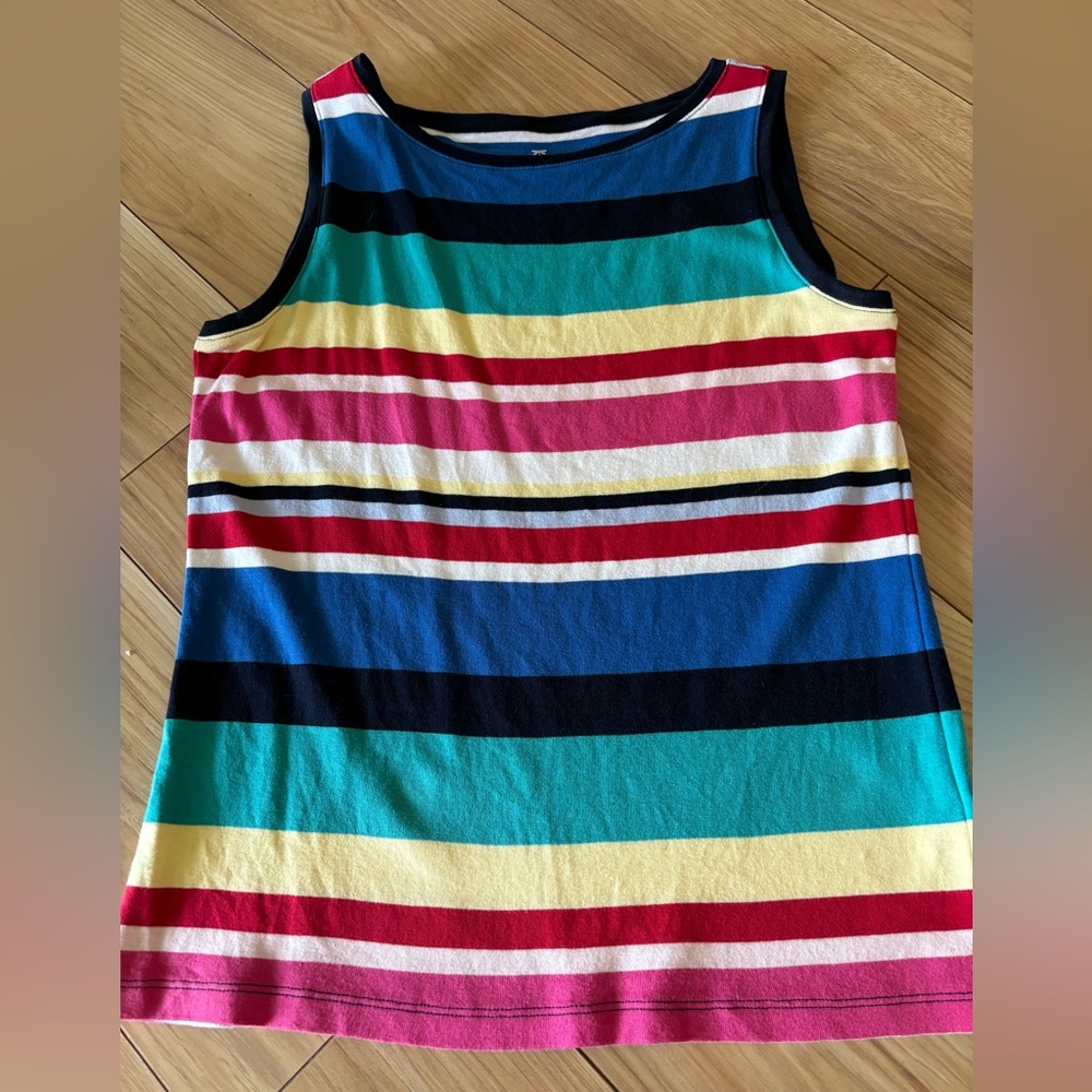 Talbots Women’s Colorful Striped Tank Top in Medium